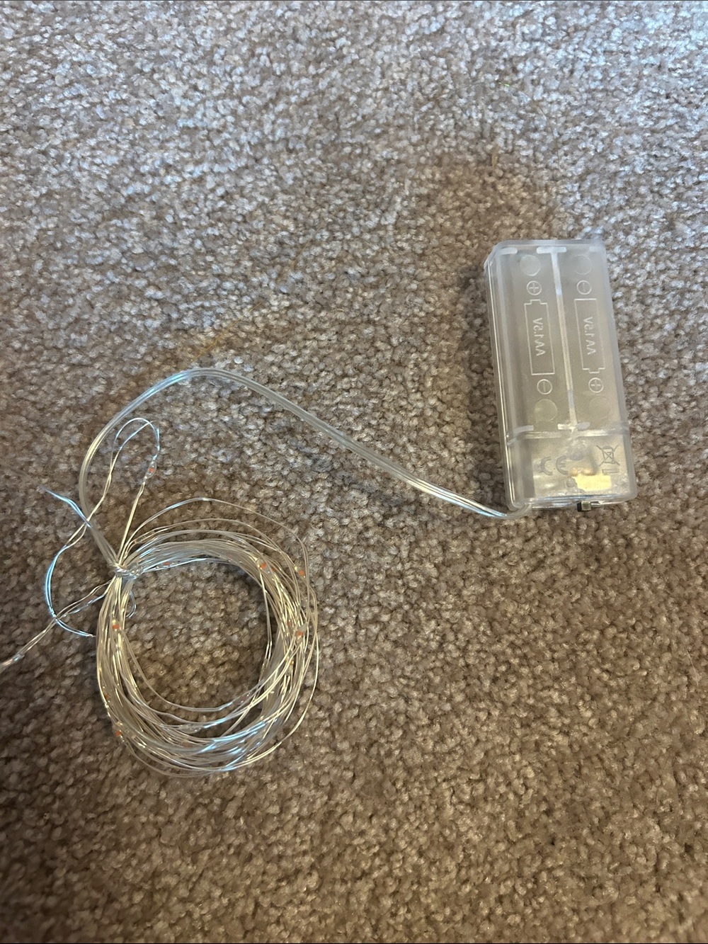 Clear Battery-Operated LED String Lights - Silver Wire